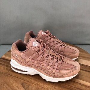 Nike Air Max 95 Woven Basketball Shoes Pink White Sneakers Youth Size 6.5Y
